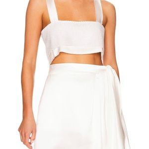 NONchalant Label Capri Sequin Crop Top White